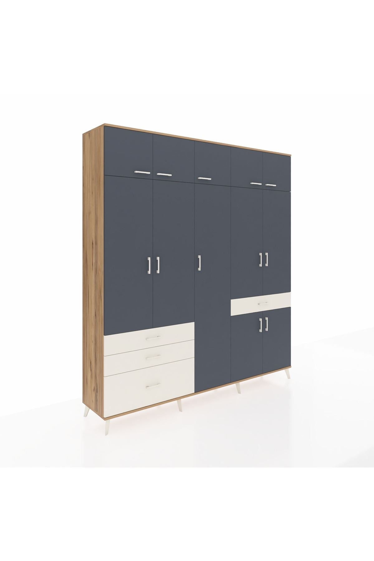 Hyperion Dolap 11 Raflı 4 Çekmeceli 2 Askılı 220x44x243 - S553M055V25B