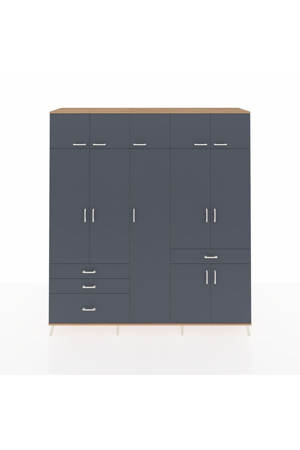 Hyperion Dolap 11 Raflı 4 Çekmeceli 2 Askılı 220x44x243 - S553M055V26B