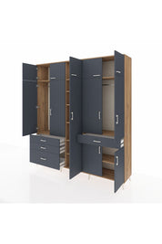 Hyperion Dolap 11 Raflı 4 Çekmeceli 2 Askılı 220x44x243 - S553M055V26B