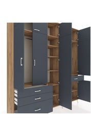 Hyperion Dolap 11 Raflı 4 Çekmeceli 2 Askılı 220x44x243 - S553M055V26B