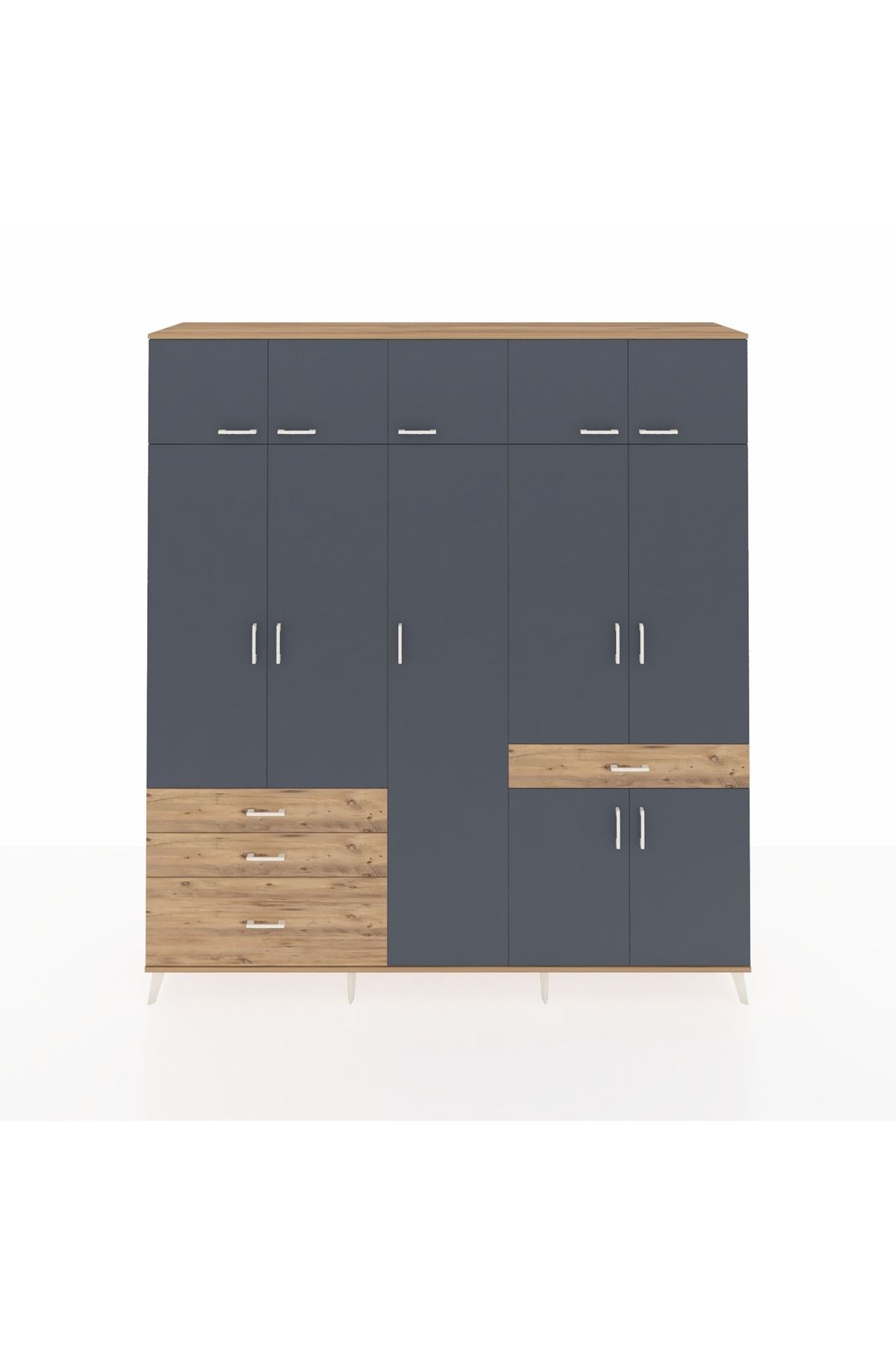 Hyperion Dolap 11 Raflı 4 Çekmeceli 2 Askılı 220x44x243 - S553M055V27B