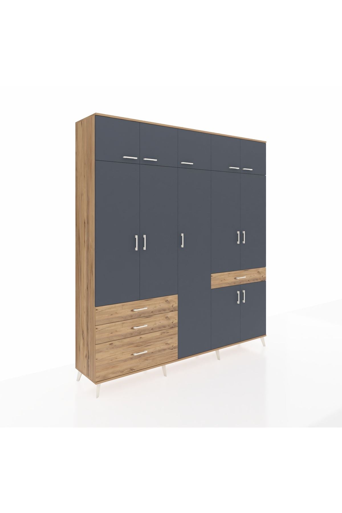 Hyperion Dolap 11 Raflı 4 Çekmeceli 2 Askılı 220x44x243 - S553M055V27B