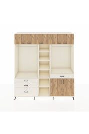 Hyperion Dolap 11 Raflı 4 Çekmeceli 2 Askılı 220x44x243 Aytaşı-Çam/Aytaşı