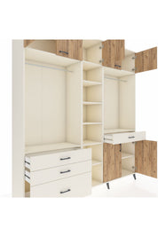 Hyperion Dolap 11 Raflı 4 Çekmeceli 2 Askılı 220x44x243 Aytaşı-Çam/Aytaşı