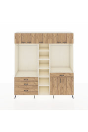 Hyperion Gardrop 11 Raflı 4 Çekmeceli 2 Askılı 220x44x243 Aytaşı-Çam/Çam