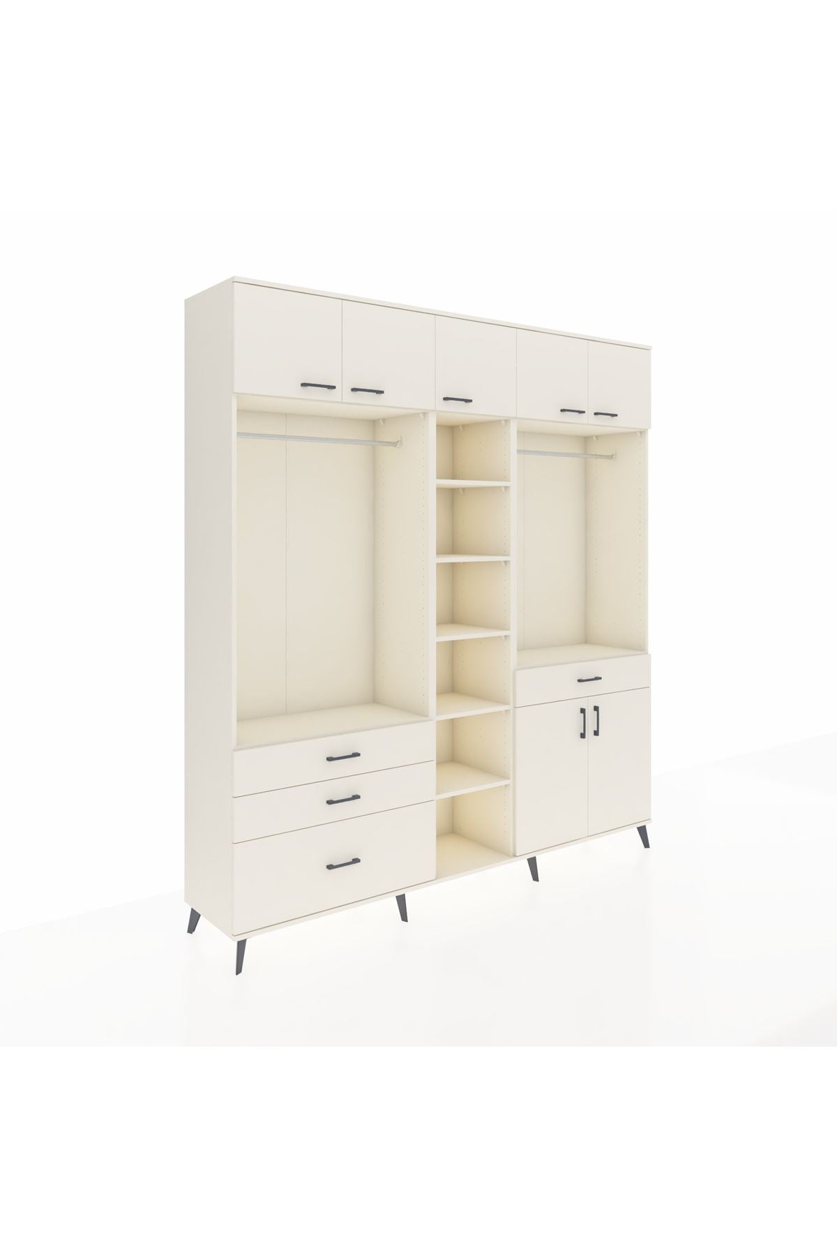 Hyperion Gardrop 11 Raflı 4 Çekmeceli 2 Askılı 220x44x243 Aytaşı-Aytaşı/Aytaşı