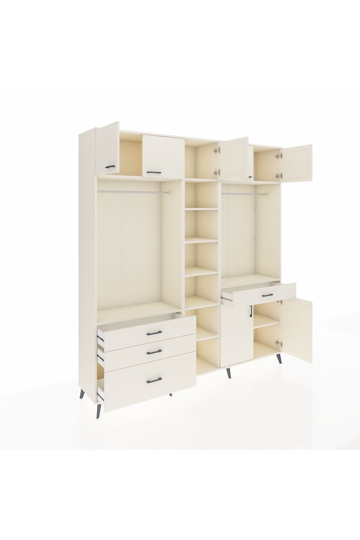 Hyperion Gardrop 11 Raflı 4 Çekmeceli 2 Askılı 220x44x243 Aytaşı-Aytaşı/Aytaşı