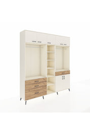 Hyperion Dolap 11 Raflı 4 Çekmeceli 2 Askılı 220x44x243 Aytaşı-Aytaşı/Çam