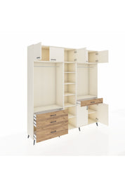 Hyperion Dolap 11 Raflı 4 Çekmeceli 2 Askılı 220x44x243 Aytaşı-Aytaşı/Çam