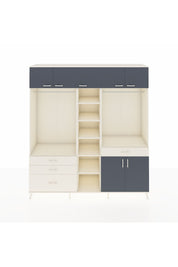 Hyperion Dolap 11 Raflı 4 Çekmeceli 2 Askılı 220x44x243 Aytaşı-Antrasit/Aytaşı