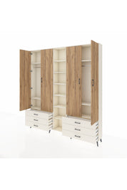 Arges Dolap 13 Raflı 6 Çekmeceli 2 Askılı 220x30x243 Aytaşı-Çam/Aytaşı