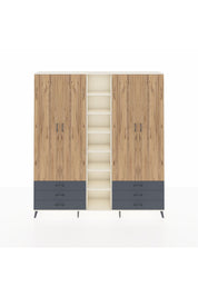 Arges Dolap 13 Raflı 6 Çekmeceli 2 Askılı 220x30x243 Aytaşı-Çam/Antrasit