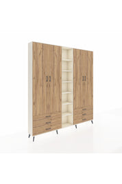 Arges Gardrop 13 Raflı 6 Çekmeceli 2 Askılı 220x30x243 Aytaşı-Çam