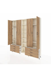 Arges Gardrop 13 Raflı 6 Çekmeceli 2 Askılı 220x30x243 Aytaşı-Çam