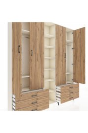 Arges Gardrop 13 Raflı 6 Çekmeceli 2 Askılı 220x30x243 Aytaşı-Çam