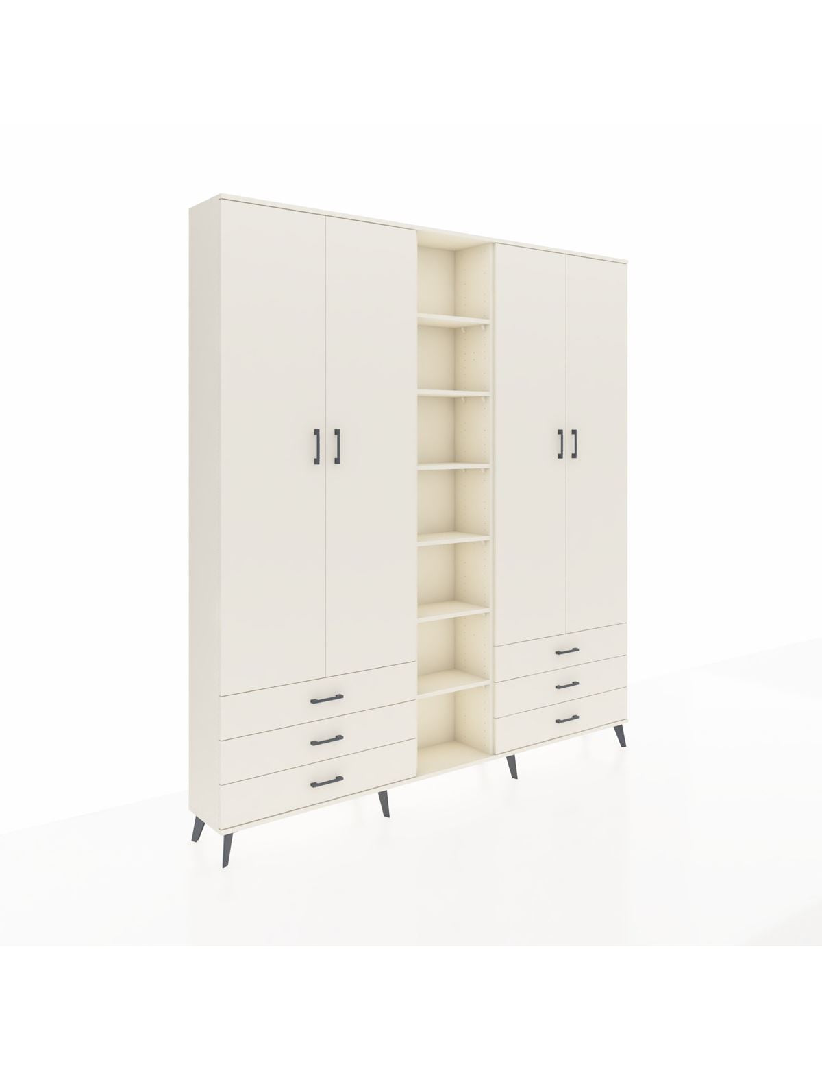 Arges Gardrop 13 Raflı 6 Çekmeceli 2 Askılı 220x30x243 Aytaşı-Aytaşı