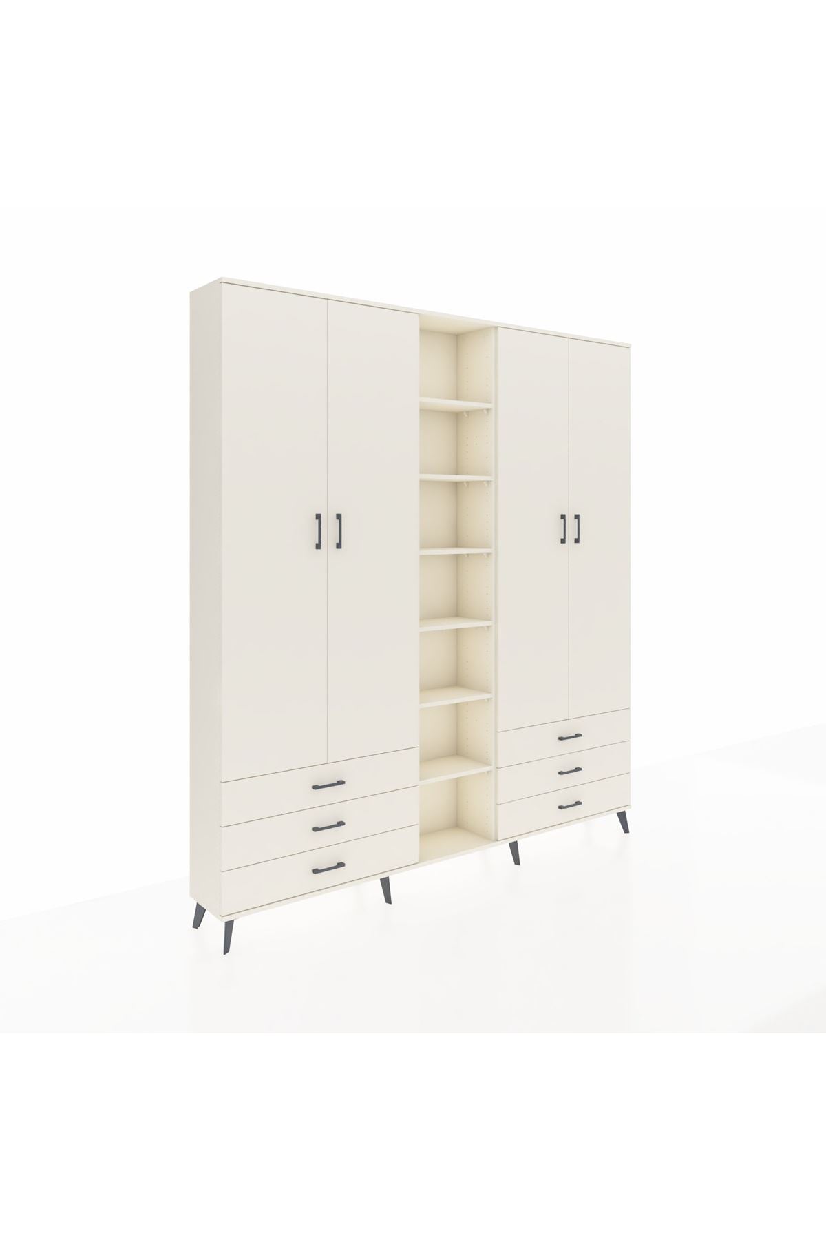 Arges Gardrop 13 Raflı 6 Çekmeceli 2 Askılı 220x30x243 Aytaşı-Aytaşı