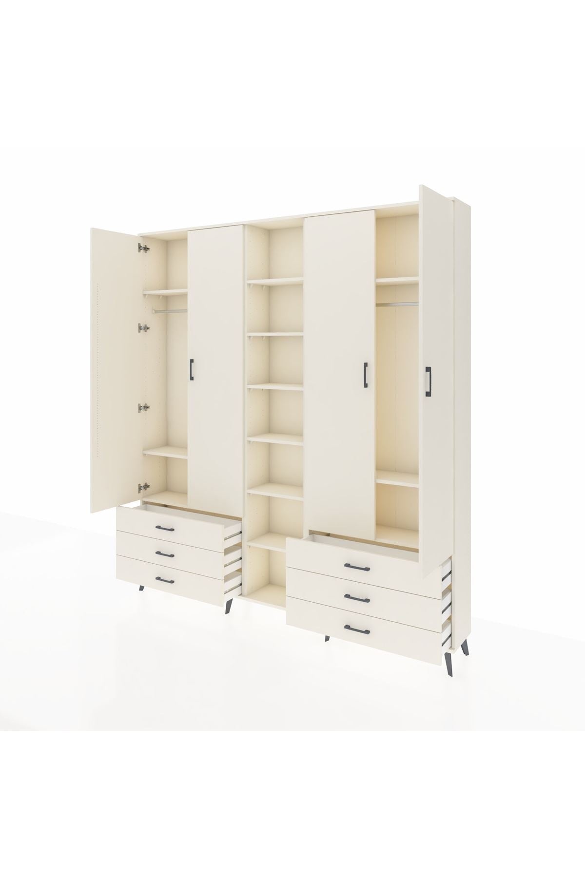 Arges Gardrop 13 Raflı 6 Çekmeceli 2 Askılı 220x30x243 Aytaşı-Aytaşı