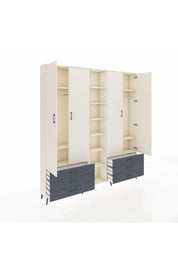 Arges Dolap 13 Raflı 6 Çekmeceli 2 Askılı 220x30x243 Aytaşı-Aytaşı/Antrasit