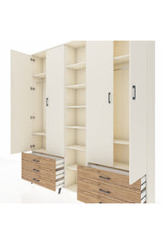 Arges Dolap 13 Raflı 6 Çekmeceli 2 Askılı 220x30x243 Aytaşı-Aytaşı/Çam