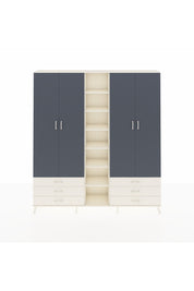 Arges Dolap 13 Raflı 6 Çekmeceli 2 Askılı 220x30x243 Aytaşı-Antrasit/Aytaşı