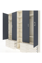 Arges Dolap 13 Raflı 6 Çekmeceli 2 Askılı 220x30x243 Aytaşı-Antrasit/Aytaşı