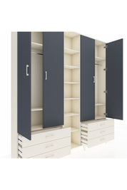 Arges Dolap 13 Raflı 6 Çekmeceli 2 Askılı 220x30x243 Aytaşı-Antrasit/Aytaşı