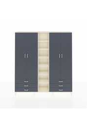 Arges Gardrop 13 Raflı 6 Çekmeceli 2 Askılı 220x30x243 Aytaşı-Antrasit