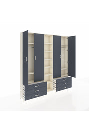 Arges Gardrop 13 Raflı 6 Çekmeceli 2 Askılı 220x30x243 Aytaşı-Antrasit