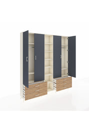 Arges Dolap 13 Raflı 6 Çekmeceli 2 Askılı 220x30x243 Aytaşı-Antrasit/Çam