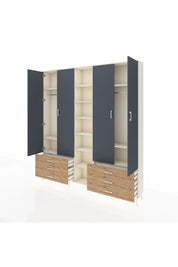 Arges Dolap 13 Raflı 6 Çekmeceli 2 Askılı 220x30x243 Aytaşı-Antrasit/Çam