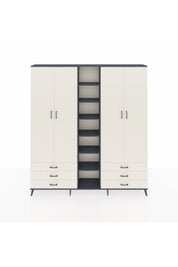 Arges Gardrop 13 Raflı 6 Çekmeceli 2 Askılı 220x30x243 Antrasit-Aytaşı