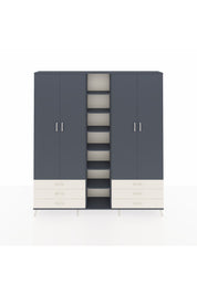 Arges Dolap 13 Raflı 6 Çekmeceli 2 Askılı 220x30x243 Antrasit-Antrasit/Aytaşı