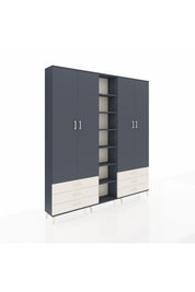 Arges Dolap 13 Raflı 6 Çekmeceli 2 Askılı 220x30x243 Antrasit-Antrasit/Aytaşı