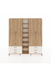 Arges Dolap 13 Raflı 6 Çekmeceli 2 Askılı 220x30x243 Çam-Çam/Aytaşı