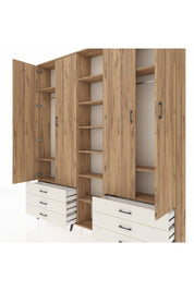 Arges Dolap 13 Raflı 6 Çekmeceli 2 Askılı 220x30x243 Çam-Çam/Aytaşı