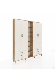 Arges Gardrop 13 Raflı 6 Çekmeceli 2 Askılı 220x30x243 Çam-Aytaşı