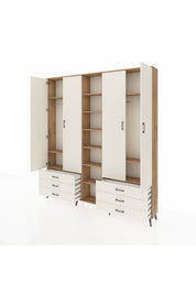 Arges Gardrop 13 Raflı 6 Çekmeceli 2 Askılı 220x30x243 Çam-Aytaşı