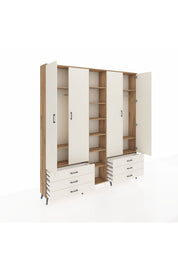 Arges Gardrop 13 Raflı 6 Çekmeceli 2 Askılı 220x30x243 Çam-Aytaşı