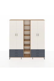 Arges Dolap 13 Raflı 6 Çekmeceli 2 Askılı 220x30x243 Çam-Aytaşı/Antrasit