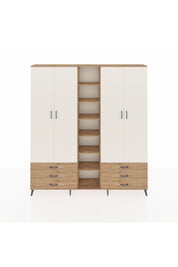 Arges Dolap 13 Raflı 6 Çekmeceli 2 Askılı 220x30x243 Çam-Aytaşı/Çam