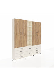 Arges Dolap 9 Raflı 10 Çekmeceli 2 Askılı 220x30x243 Aytaşı-Çam/Aytaşı