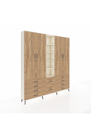 Arges Gardrop 9 Raflı 10 Çekmeceli 2 Askılı 220x30x243 Aytaşı-Çam