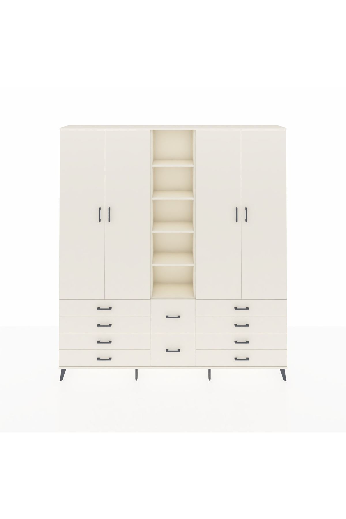 Arges Gardrop 9 Raflı 10 Çekmeceli 2 Askılı 220x30x243 Aytaşı-Aytaşı