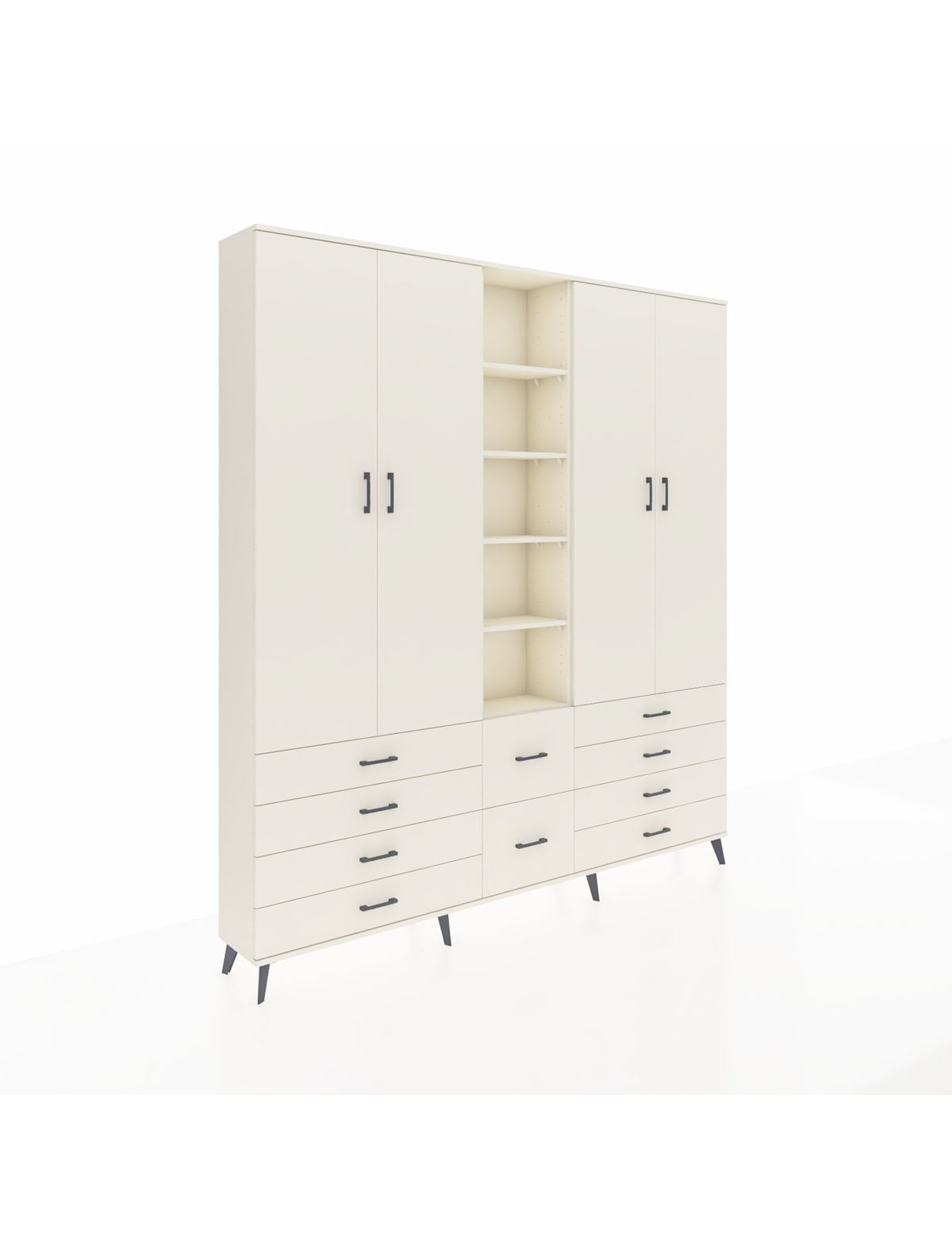 Arges Gardrop 9 Raflı 10 Çekmeceli 2 Askılı 220x30x243 Aytaşı-Aytaşı