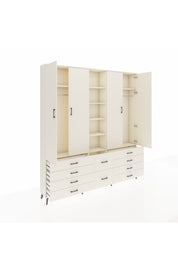 Arges Gardrop 9 Raflı 10 Çekmeceli 2 Askılı 220x30x243 Aytaşı-Aytaşı