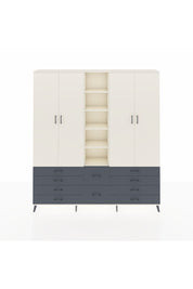 Arges Dolap 9 Raflı 10 Çekmeceli 2 Askılı 220x30x243 Aytaşı-Aytaşı/Antrasit