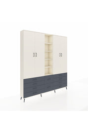 Arges Dolap 9 Raflı 10 Çekmeceli 2 Askılı 220x30x243 Aytaşı-Aytaşı/Antrasit