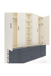 Arges Dolap 9 Raflı 10 Çekmeceli 2 Askılı 220x30x243 Aytaşı-Aytaşı/Antrasit