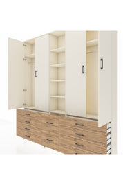 Arges Dolap 9 Raflı 10 Çekmeceli 2 Askılı 220x30x243 Aytaşı-Aytaşı/Çam